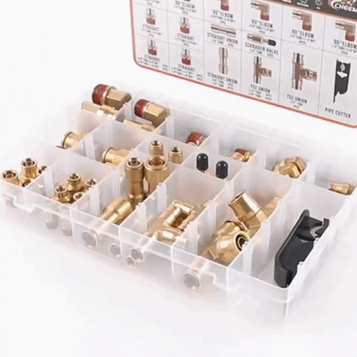 43PCS Brass DOT Air Brake Line Fittings Repair Kit