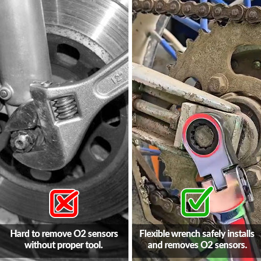 12-in-1 Interchangeable Metric Flex Head Ratchet Wrench