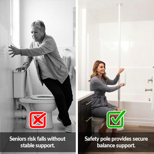 Adjustable Floor to Ceiling Shower Safety Grab Bar