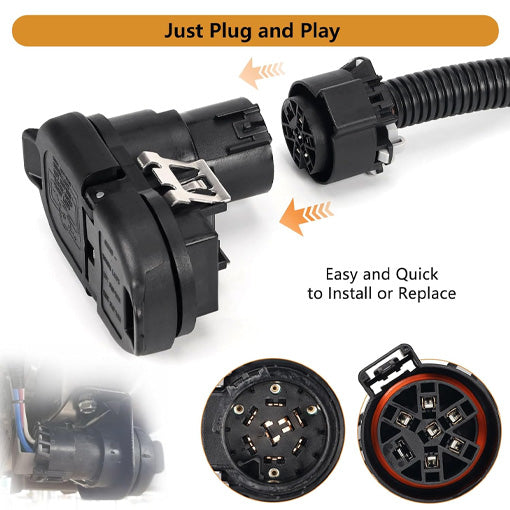 4/7 Pin Trailer Wiring Harness Connector with Mounting Bracket
