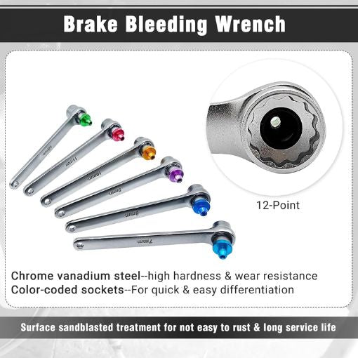 6pcs Easy Brake Bleeding Wrench Set