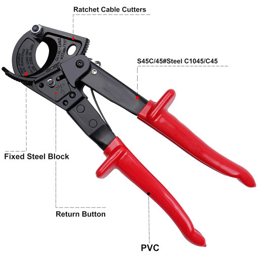 Heavy Duty Aluminum Copper Ratchet Cable Cutter