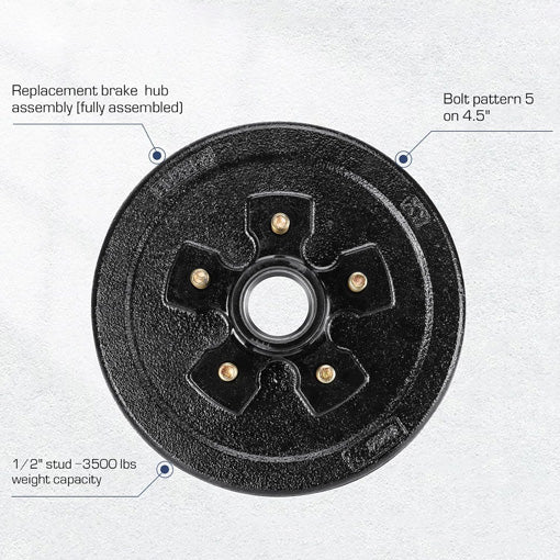Trailer Axle Self-Adjusting Electric Brake Kit