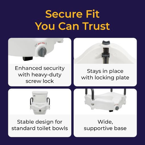 2-in-1 Raised Toilet Seat with Removable Padded Arms
