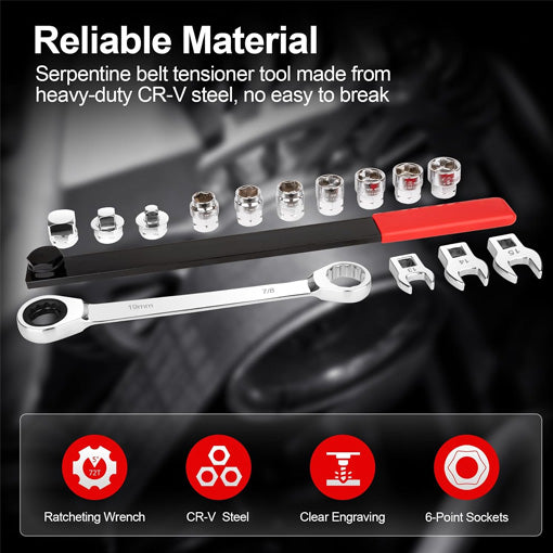 Ratcheting Serpentine Belt Tool Set