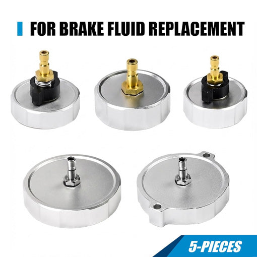 5-Piece Brake Bleeder Master Cylinder Adapter Set