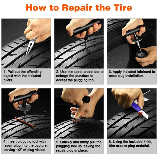 68pcs Heavy Duty Tire Plug Kit