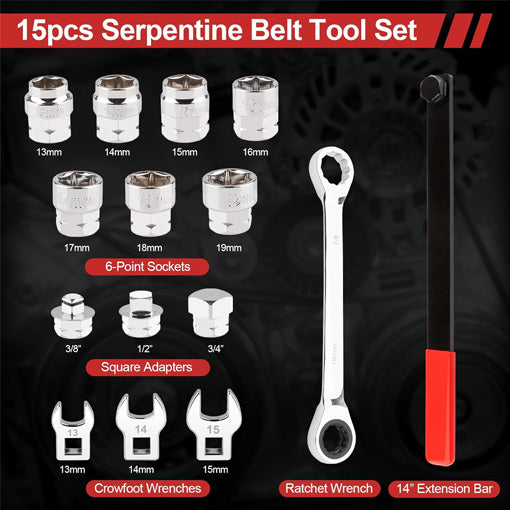 Ratcheting Serpentine Belt Tool Set