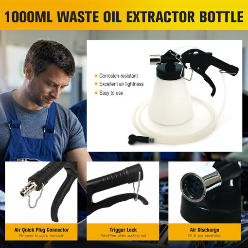 Brake and Clutch Fluid Pneumatic Vacuum Bleeder Tool Kit