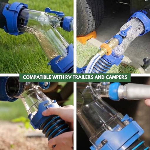 45-Degree RV Clear Tank Rinser with Backflow Preventer