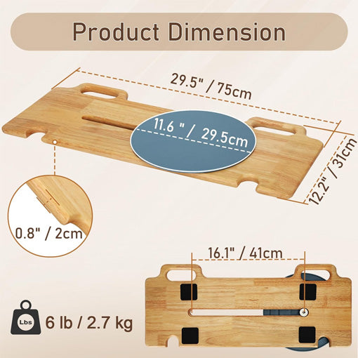 Slide Transfer Board with 360° Turntable