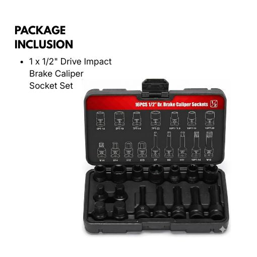 1/2" Drive Impact Brake Caliper Socket Set