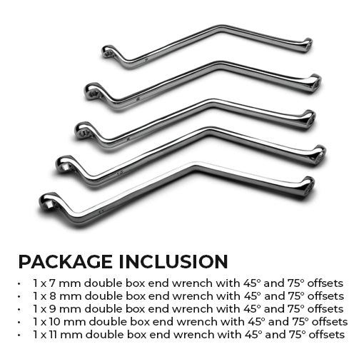 Angled Double-Box End Brake Bleeder Wrench Set