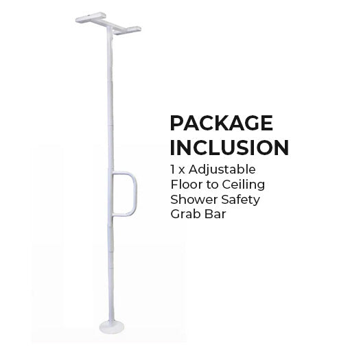 Adjustable Floor to Ceiling Shower Safety Grab Bar