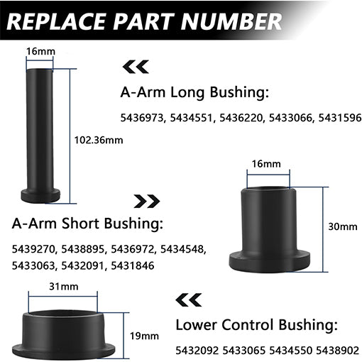 ATV Front Rear Control Arm Bushing Kit