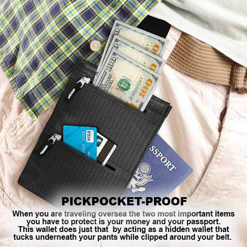 Hidden Travel Belt Wallet