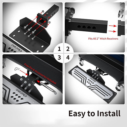 Wide Aluminum Towing Hitch Steps
