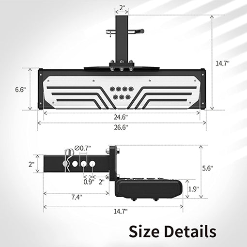 Wide Aluminum Towing Hitch Steps