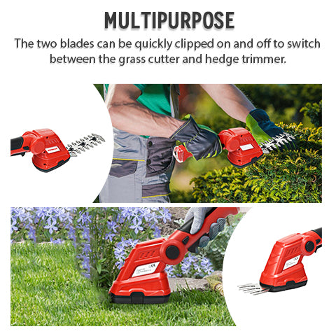 Multipurpose 2-in-1 Cordless Grass Cutter & Hedge Trimmer