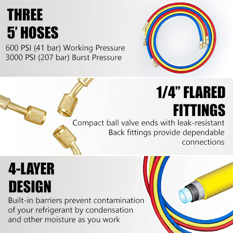 3-Way AC Manifold Gauge Set