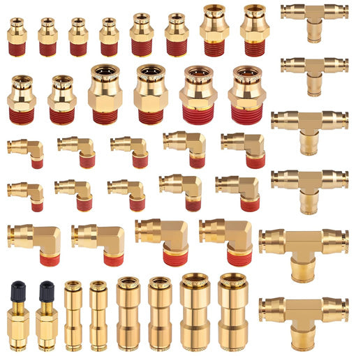 43PCS Brass DOT Air Brake Line Fittings Repair Kit