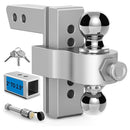 Adjustable Aluminum Drop/Rise Tow Hitch with Dual Ball