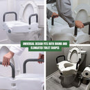 2-in-1 Raised Toilet Seat with Removable Padded Arms