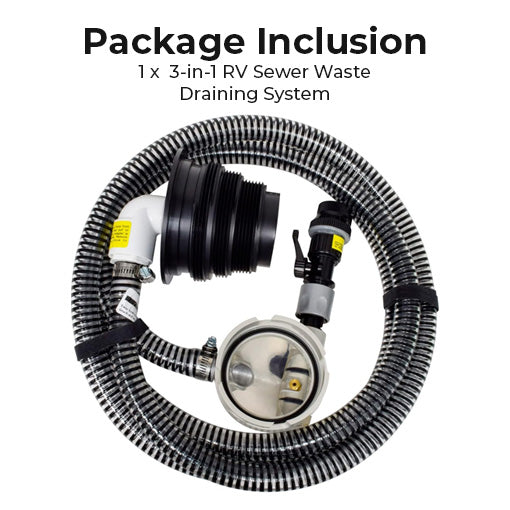 3-in-1 RV Sewer Waste Draining System
