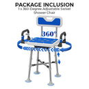 360-Degree Adjustable Swivel Shower Chair