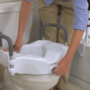 2-in-1 Raised Toilet Seat with Removable Padded Arms