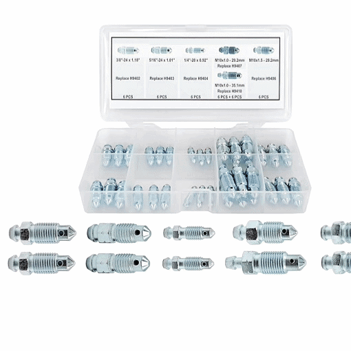 36 PCS Bleeder Valve and Brake Bleeder Screw Assortment Kit