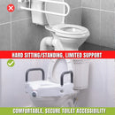 2-in-1 Raised Toilet Seat with Removable Padded Arms