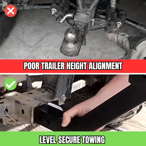 ATV 1-1/4" Receiver Hitch Riser and Extender with 2" Ball