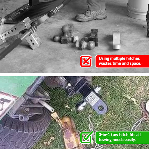 Heavy Duty 3-in-1 Trailer Tow Hitch