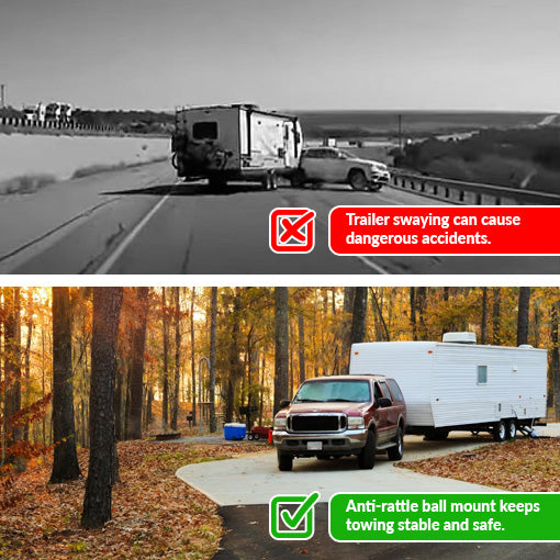 Anti-rattle Trailer Hitch Ball Mount (with Gap Elimination System)