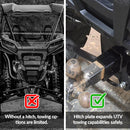 Bolt-on 2" UTV Rear Receiver Hitch Plate (for Polaris)