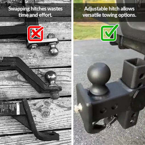 Height Adjustable Hitch with Hook & Mini Storage Box