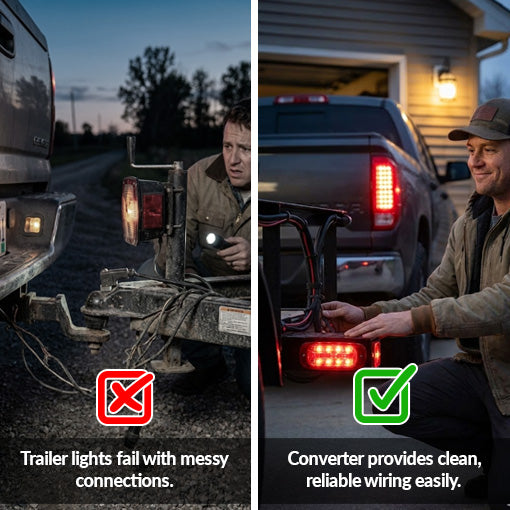 3-Way to 2-Way Trailer Tail Light Converter