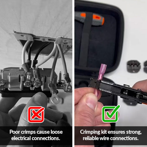 Ratcheting Wire Crimping Tool Kit (with Stripper & Terminal Support)