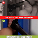 Double-Jointed Extra Long Flex Head Ratchet Wrench Set