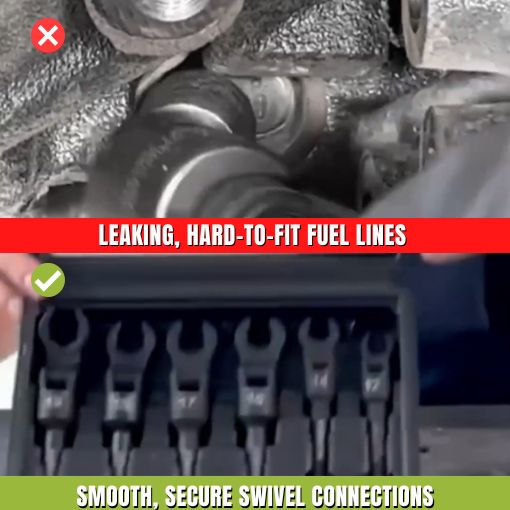 Long Flex Head Crows Foot Line Wrench Set