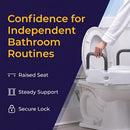 2-in-1 Raised Toilet Seat with Removable Padded Arms