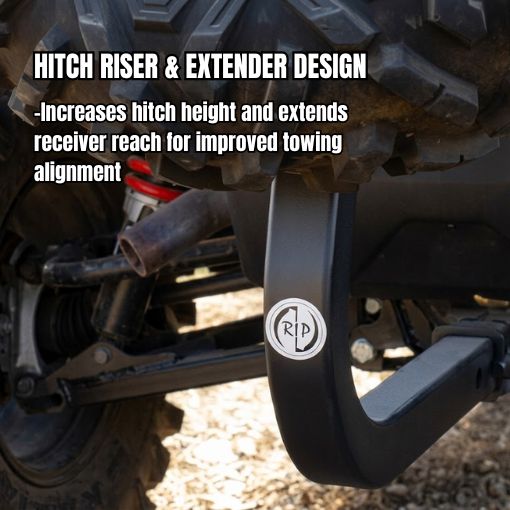 ATV 1-1/4" Receiver Hitch Riser and Extender with 2" Ball