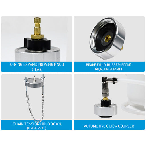 5-Piece Brake Bleeder Master Cylinder Adapter Set