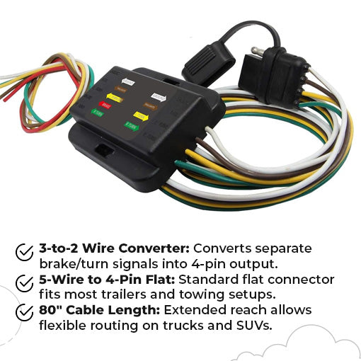 3-Way to 2-Way Trailer Tail Light Converter