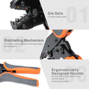 Ratcheting Wire Crimping Tool Kit (with Stripper & Terminal Support)