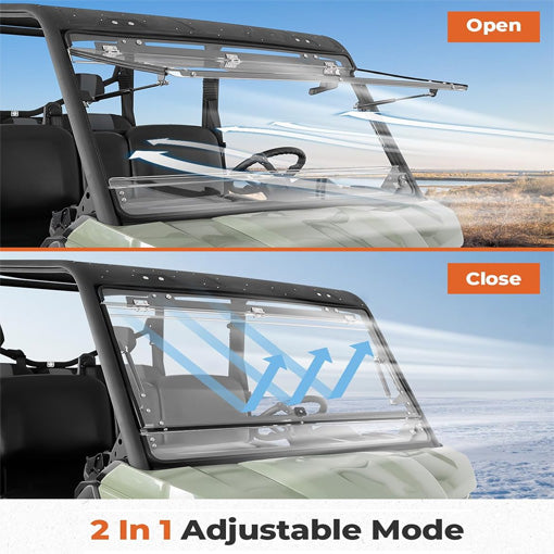 Bolt-On UTV Flip Front Windshield