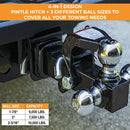 Tri-Ball Truck Hitch With Pintle Hook