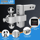 Adjustable Aluminum Drop/Rise Tow Hitch with Dual Ball