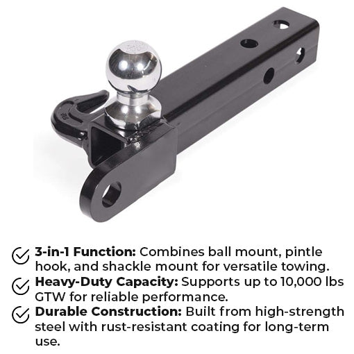 Heavy Duty 3-in-1 Trailer Tow Hitch